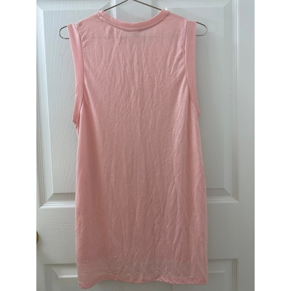 Women’s Athletic Tank Top High Neck Side Slits Light Pink - Picture 4 of 4